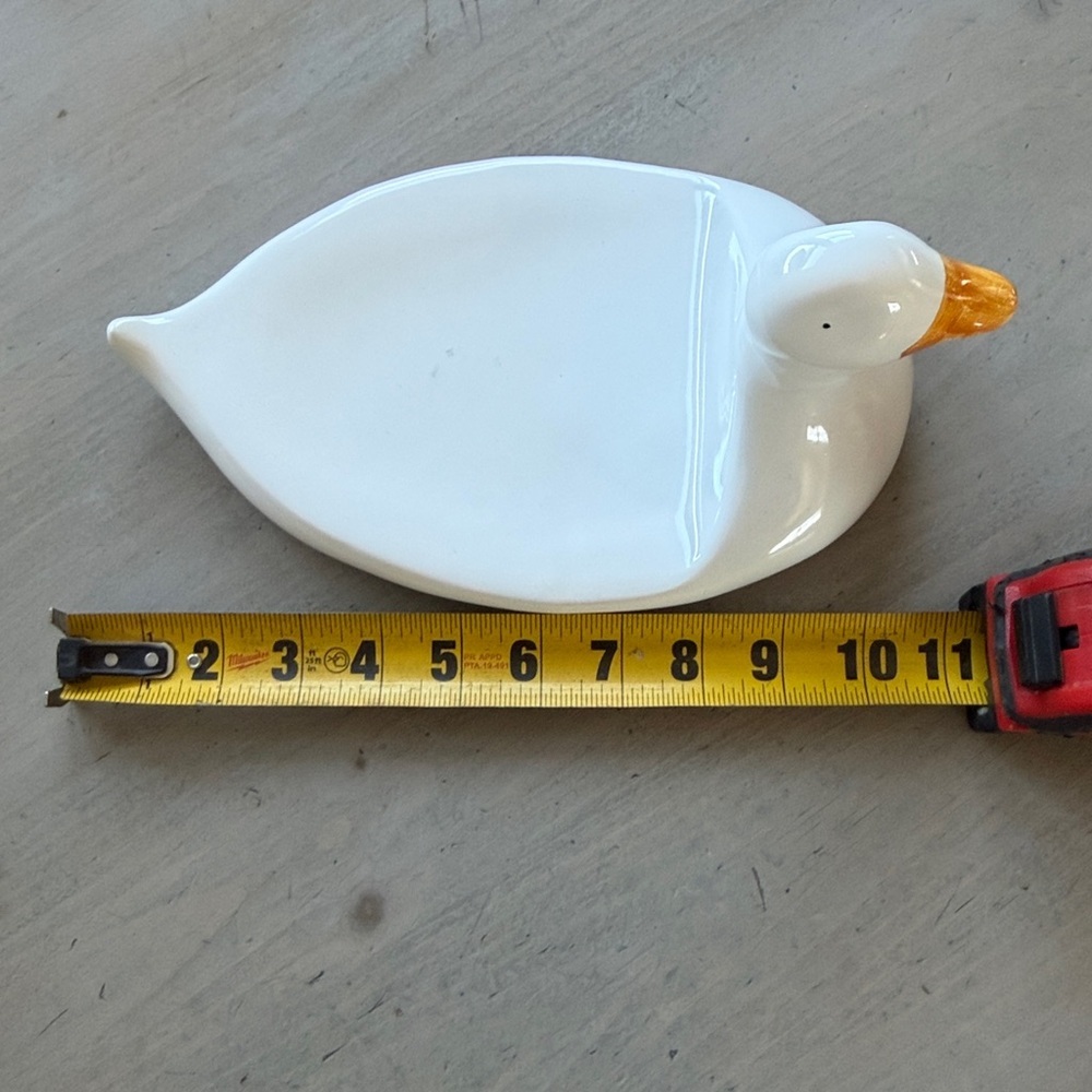 Vintage Ceramic Duck Goose Soap Holder Trinket Tray - Picture 5 of 7